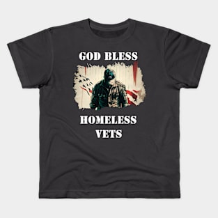 God bless homeless vets Kids T-Shirt